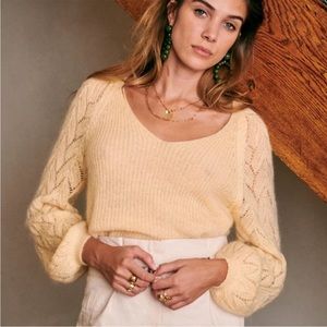 Sézane Diane Sweater in Citron yellow - small